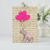 Rosa Elefant mit Ballons (Stehend Vorderseite)
