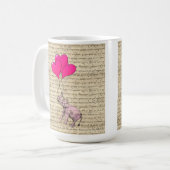Rosa Elefant mit Ballons Kaffeetasse (Vorderseite Links)