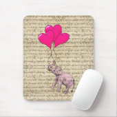 Rosa Elefant mit Ballons Mousepad (Mit Mouse)