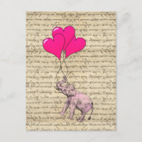 Rosa Elefant mit Ballons