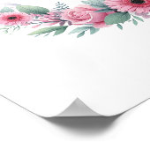 Rosa Elefant mit Blumengewinde Poster (Ecke)