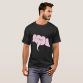 Rosa Elefant mit Gläsern. Cartoon T-Shirt (Vorne ganz)