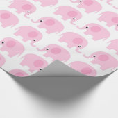 Rosa Elefant-Muster Geschenkpapier (Ecke)