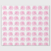 Rosa Elefant-Muster Geschenkpapier (Flach)