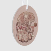 Rosa Elefant Ornament (Vorderseite)