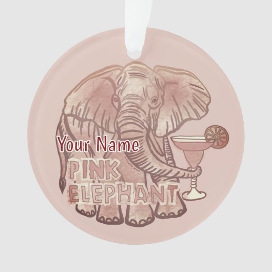 Rosa Elefant Ornament (Vorderseite)