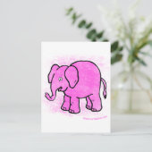 rosa Elefant Postkarte (Stehend Vorderseite)