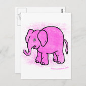rosa Elefant Postkarte (Vorne/Hinten)