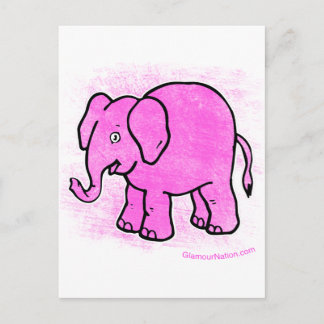 rosa Elefant Postkarte
