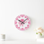 Rosa Elefant Runde Wanduhr (Zuhause)