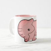 Rosa Elefant Zweifarbige Tasse (Vorderseite Links)