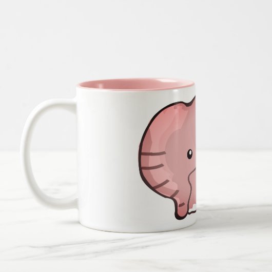 Rosa Elefant Zweifarbige Tasse (Links)
