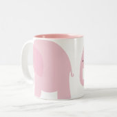 Rosa Elefant Zweifarbige Tasse (Vorderseite Links)