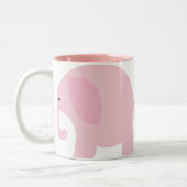 Rosa Elefant Zweifarbige Tasse (Links)