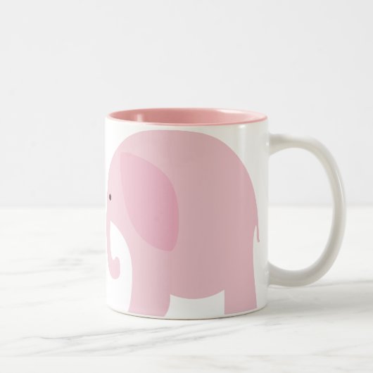 Rosa Elefant Zweifarbige Tasse (Rechts)