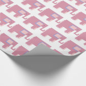 Rosa Elefanten Babygeschenk Geschenkpapier (Ecke)