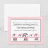 Rosa Elefanten Beilage für Babydusche Einladungspostkarte (Vorne/Hinten)