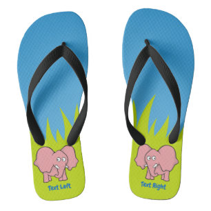 Rosa Elefanten-Cartoon-Flip-Flops Badesandalen