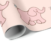 Rosa Elefanten Geschenkpapier (Rolleneckpunkt)