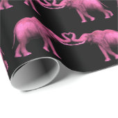 Rosa Elefanten in der Liebe Geschenkpapier (Rolleneckpunkt)