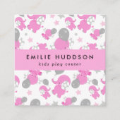 Rosa Elefanten, Kinderspielzentrum, Aktivitätszent Quadratische Visitenkarte (Vorderseite)
