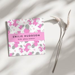 Rosa Elefanten, Kinderspielzentrum, Aktivitätszent Quadratische Visitenkarte