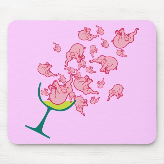 Rosa Elefanten Mousepad (Vorne)