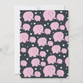 Rosa Elefanten Niedliche Girl-Dusche Einladung (Rückseite)