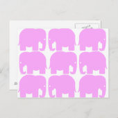 Rosa Elefanten Silhouette Postkarte (Vorne/Hinten)