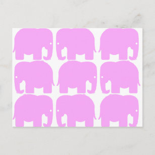 Rosa Elefanten Silhouette Postkarte