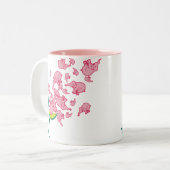 Rosa Elefanten Zweifarbige Tasse (Vorderseite Links)