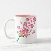 Rosa Elefanten Zweifarbige Tasse (Links)