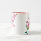 Rosa Elefanten Zweifarbige Tasse (Mittel)