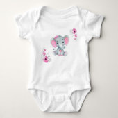 Rosa Elefantenbaby-Bodysuit Baby Strampler (Vorderseite)