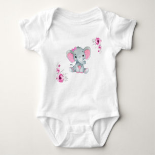 Rosa Elefantenbaby-Bodysuit Baby Strampler