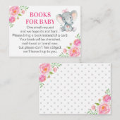 Rosa Elefantenbücher für Babybuchanfrage Begleitkarte (Vorne/Hinten)