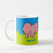 Rosa Elefantenkaffee Cartoon Tasse (Links)