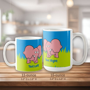 Rosa Elefantenkaffee Cartoon Tasse