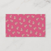 Rosa Elefantenkarte Cartoon Visitenkarte (Rückseite)