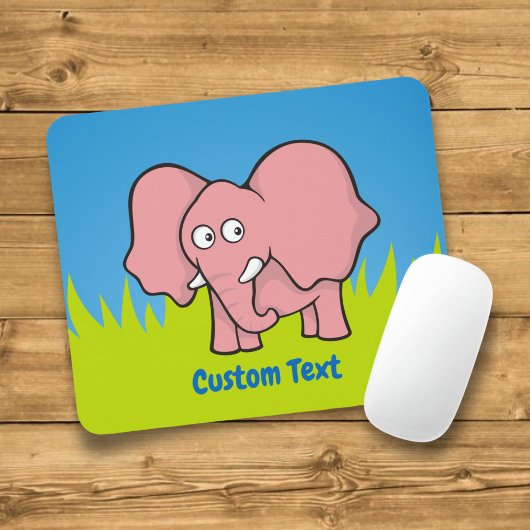 Rosa Elefantenmaus Cartoon Mousepad