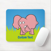 Rosa Elefantenmaus Cartoon Mousepad (Mit Mouse)