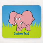 Rosa Elefantenmaus Cartoon Mousepad (Vorne)