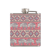 rosa Elefantenmuster Flachmann (Rückseite)