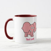 Rosa Elefantenne Cartoon Tasse (Links)