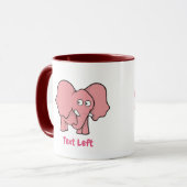 Rosa Elefantenne Cartoon Tasse (Vorderseite Links)