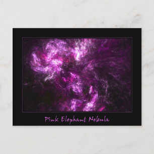 Rosa Elefantennebel Postkarte