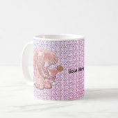 Rosa Elefantentasse Kaffeetasse (Vorderseite Links)