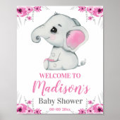 Rosa Elefantenwillkommensschild, rustikale Mädchen Poster (Vorne)