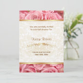 Rosa Elegance - Dusche Save The Date (Stehend Vorderseite)
