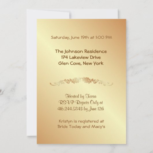 Rosa Elegance - Dusche Save The Date (Rückseite)